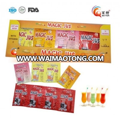 HALAL QS KOSHER HACCP ISO FDA Small sachet fruit instant flavoured drink powder